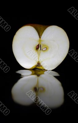 half of fresh yellow apple half of fresh yellow apple