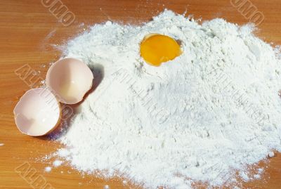 Flour, egg and shell