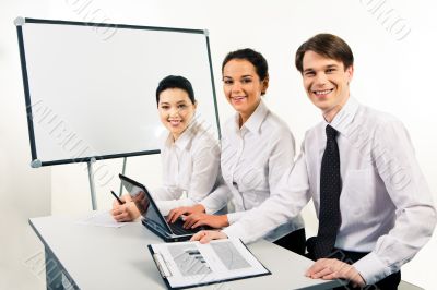 Happy business group