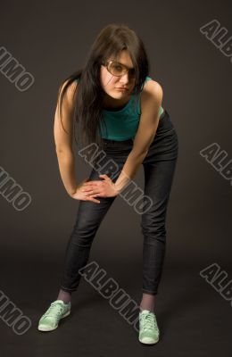 Fashion girl in designer sunglasses