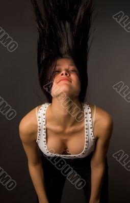 Beautiful girl shaking her head Beautiful girl shaking her head