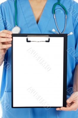 anonymous doctor whit notepad