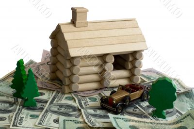 Log building model and money