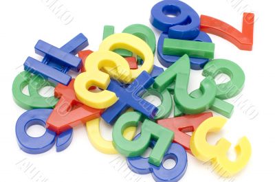 plastic number on white