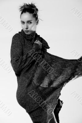High fashion model posing flirtive High fashion model posing flirtive