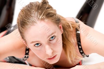 Fetish model with bright blue eyes Fetish model with bright blue eyes
