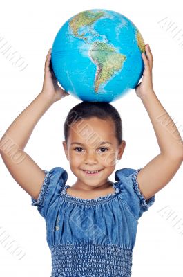 Girl with a globe of the world Girl with a globe of the world