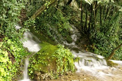 nice scene with a clean river waterfall