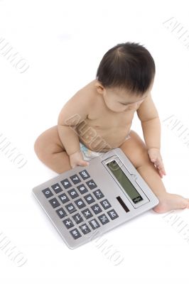 Sweet baby with calculator