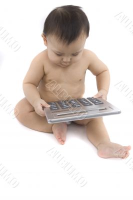 Sweet baby with calculator