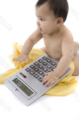 Sweet baby with calculator