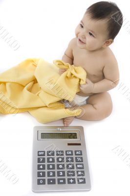Sweet baby with calculator