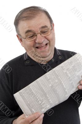 Senior read newspaper