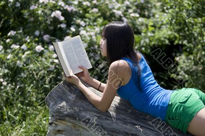 Teenager read a book