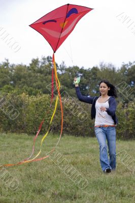 teenager with kite