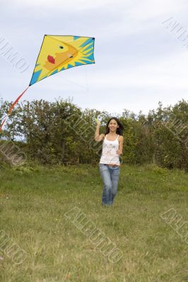 teenager with kite