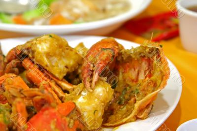 Fried crabs