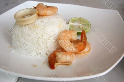 Rice with shrimp