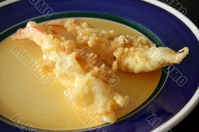 Tempura prawns