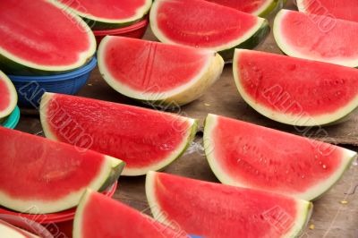Sliced watermelon