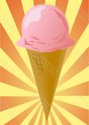 Strawberry ice cream cone Strawberry ice cream cone
