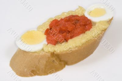 Garnished sandwiches salmon