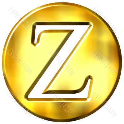 3D Golden Letter Z