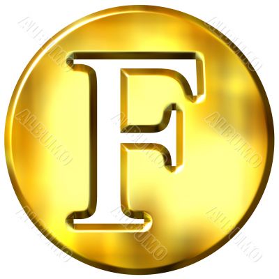 3D Golden Letter F