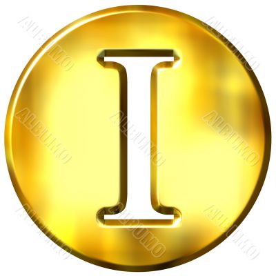 3D Golden Letter I