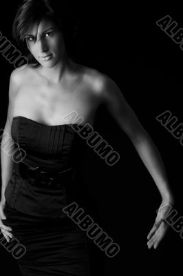 Long lady in black dress Long lady in black dress