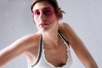 Pretty brunette with extreme make-up Pretty brunette with extreme make-up