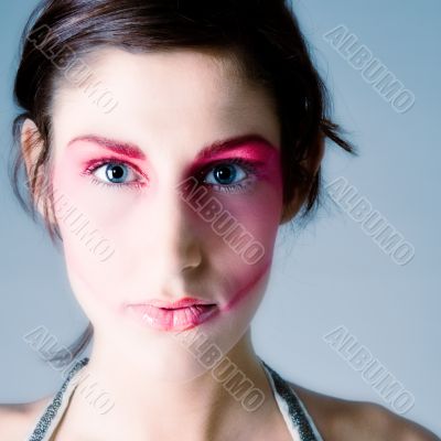 Pretty brunette with extreme make-up