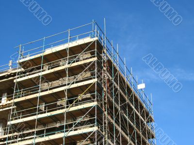 Construction site and scaffolding