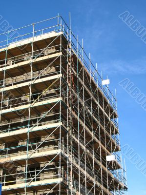 Construction site and scaffolding