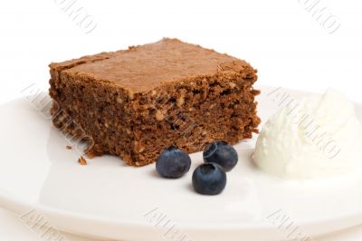 chocolate brownie with ice cream