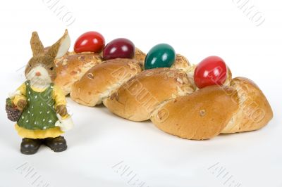 Easter young rascal with easter bunny