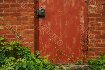 Abstract Vintage Red Door