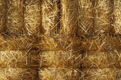 Stacked Straw Hay Bails
