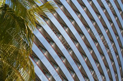 Abstract of reflective high-rise building.