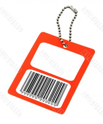 blank price tag with fake bar code