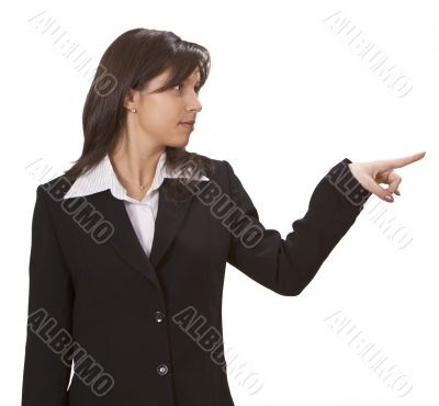Woman pointing to something Woman pointing to something