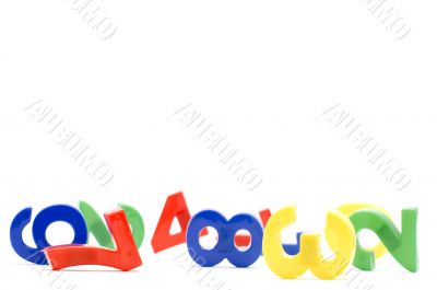 colored number on white background