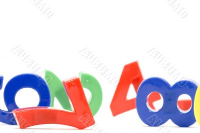 colored number on white