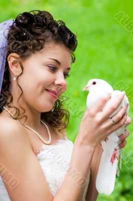 Bride with dove