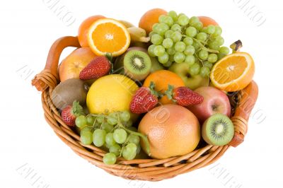basket with colorful fruits