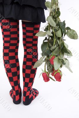 rose and funny stocking