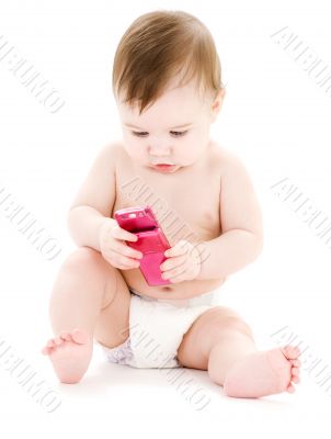 baby with cell phone