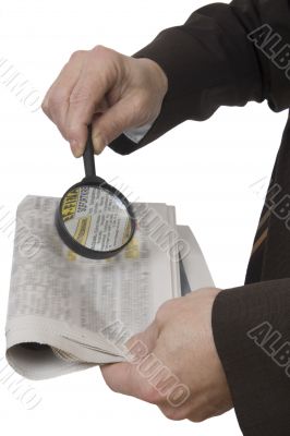 Magnifying glass as a reading aid