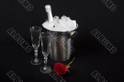 Iced champagne with Rose