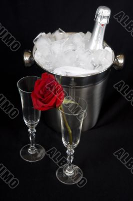 Iced champagne with Rose